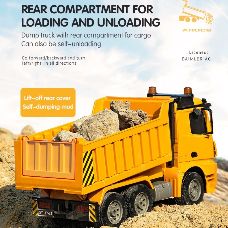 Double Eagle E525-003 Benz Authorized Remote Control Truck Dumper Transporter Simulation Engineering Vehicle Children Gifts 5