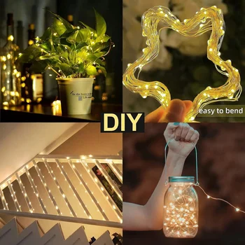 Outdoor Solar Fairy String Lights, 300/200/100/50 LEDs Copper Silver Wire Garland, Waterproof 8 Modes for Christmas Wedding 5