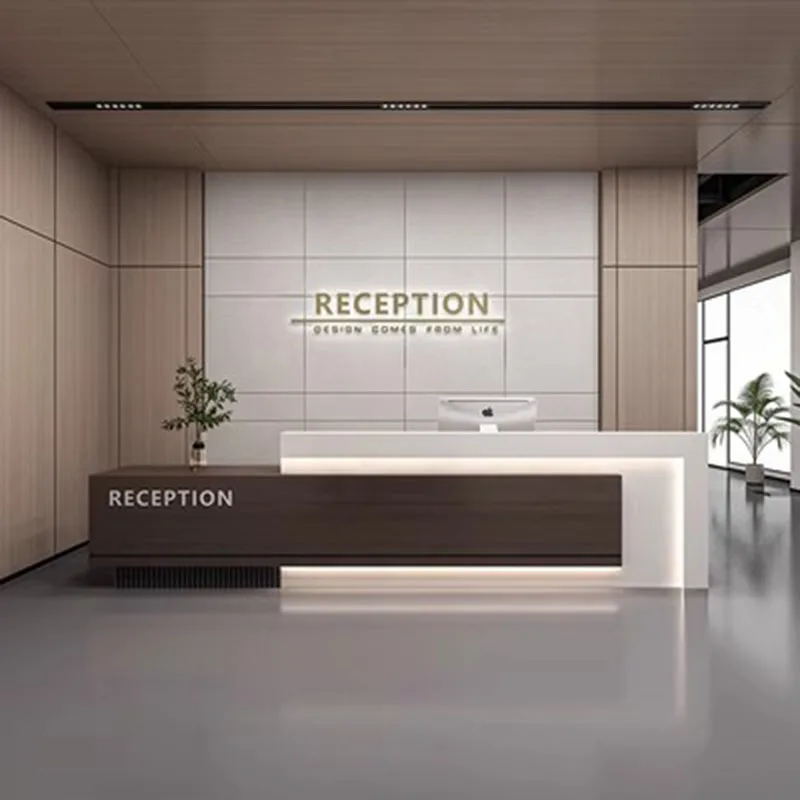White Reception Desk Office Salon Modern Bar Counter Diy Reception Desk Cashier Table Rezeption Beauty Luxury Furniture