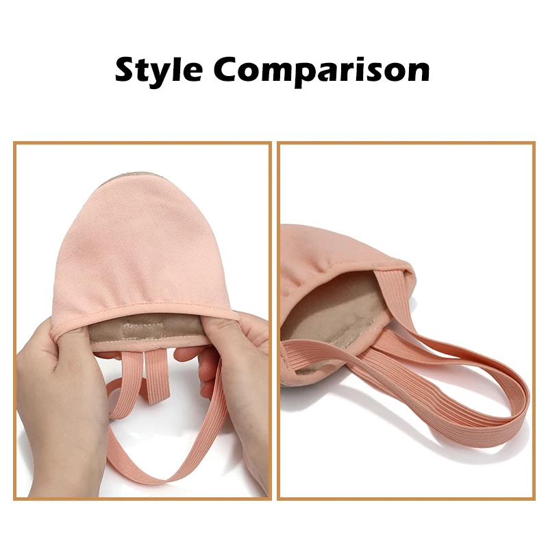 Girls Ballet Dance Shoes Half-palm Shoes Rhythmic Gymnastics Shoes Women's Children's Suede Half Foot Toe Shoes Belly Dance Shoe 4