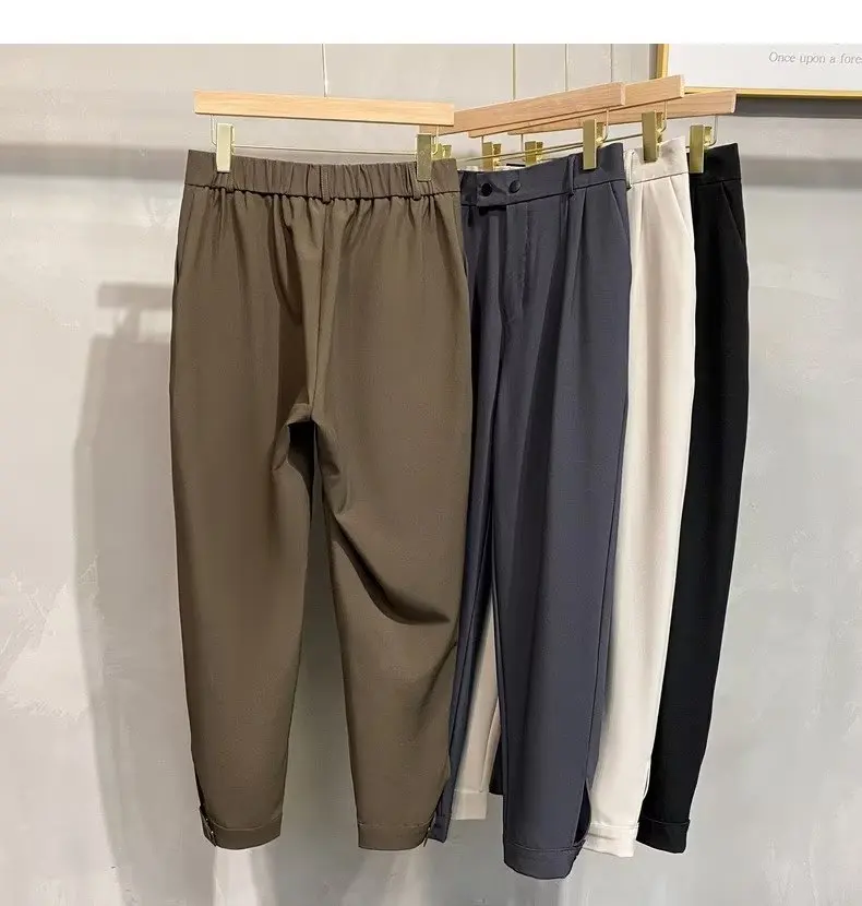 Luxus Mode Gerade männer Casual Hosen Frühling Sommer Neue Koreanische Anzug Hose Harem Business Formale Männliche Hosen Trendy Marke – Detail 12