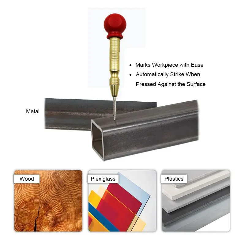  Pin Centre Hole Tool Brass Automatic Center Punch For Metal And wood For Machinists Carpenters Press Dent Marker Work