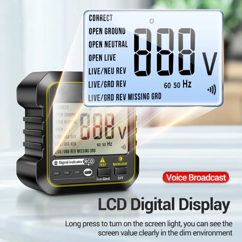 스마트 소켓 테스터 콘센트 테스터 LCD 디스플레이로 전압 확인 가정용 미국/EU 플러그 벽 플러그 차단기 파인더