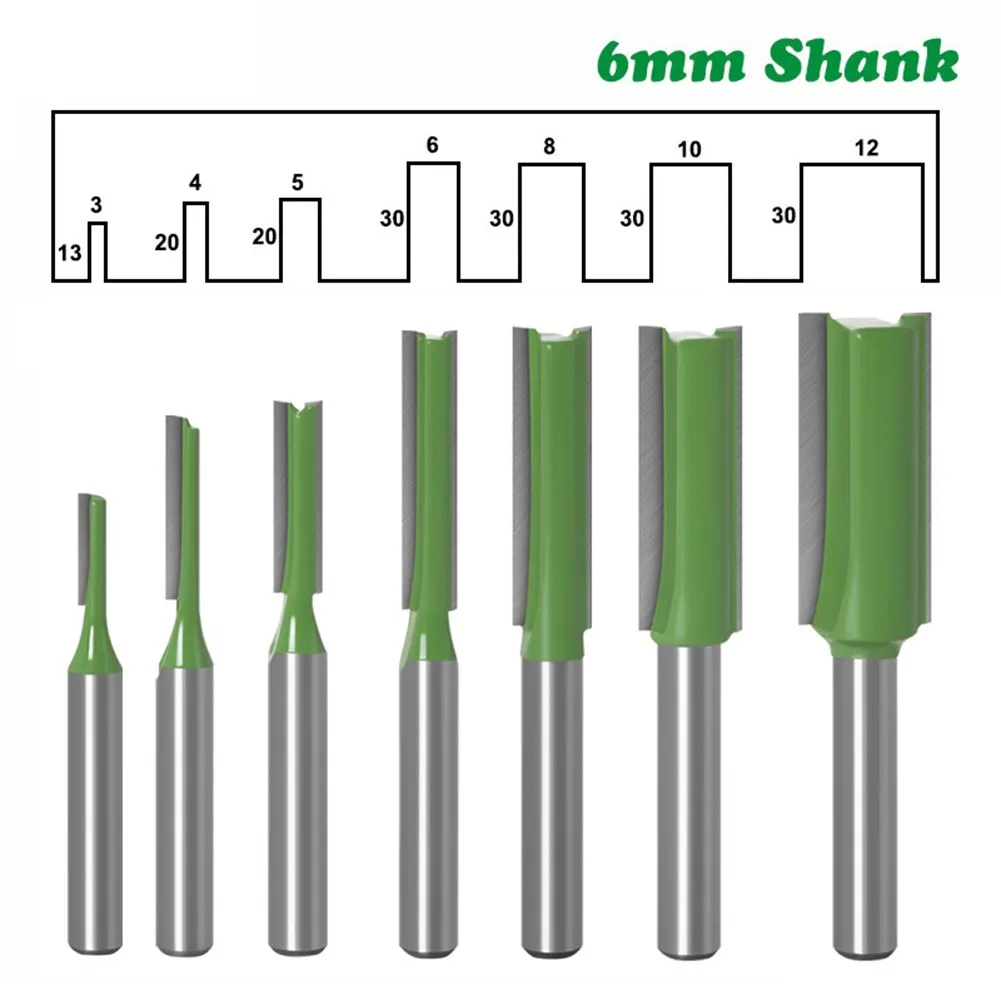 6mm Shank Router Bit Single Edge Double Edge Straight Knife Trimmer Head Milling Cutter For Wood Carving woodworking tools wood router plunge router