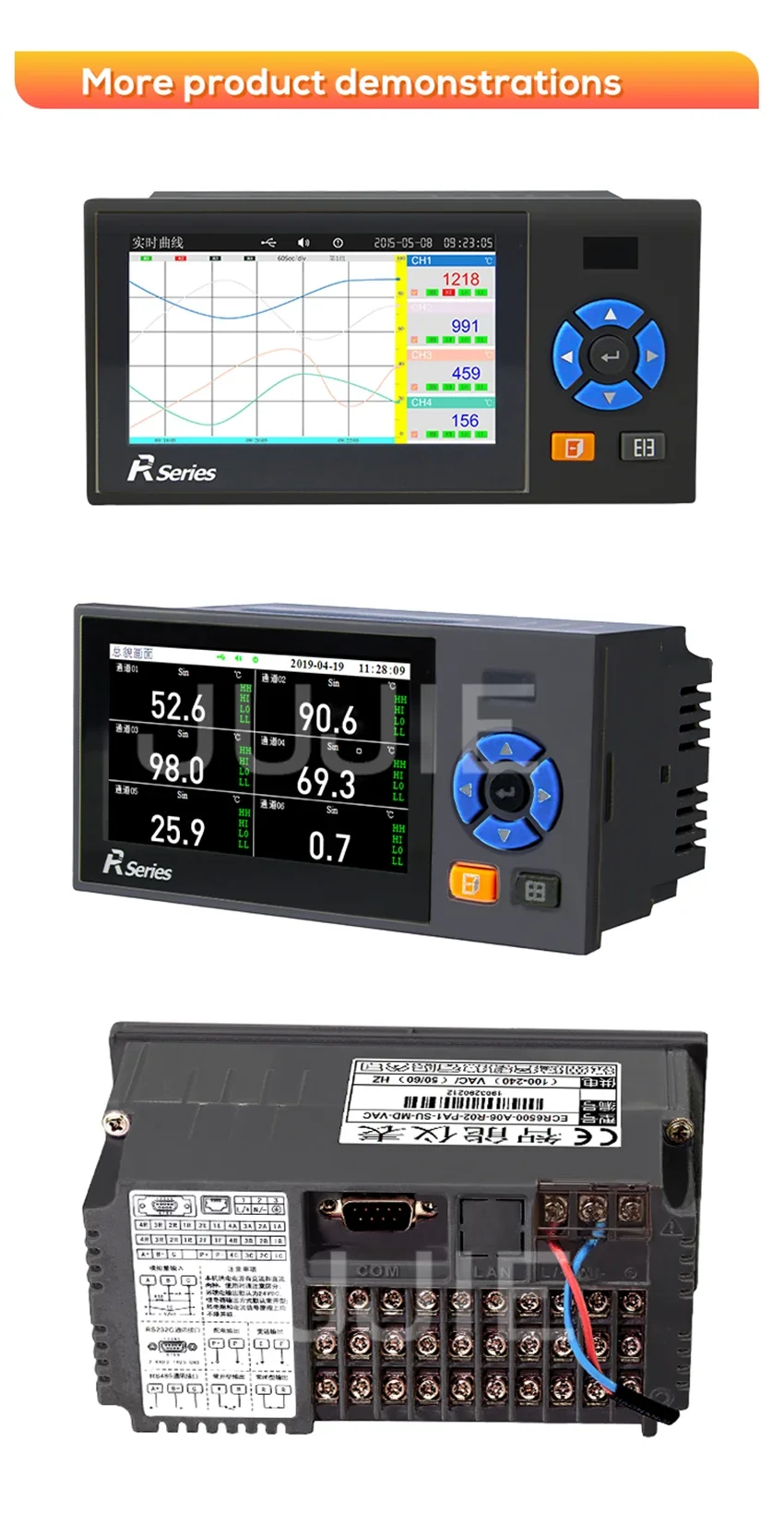 Paperless Recorder Industrial Data Logger Muti Channels Temperature Datalogger C