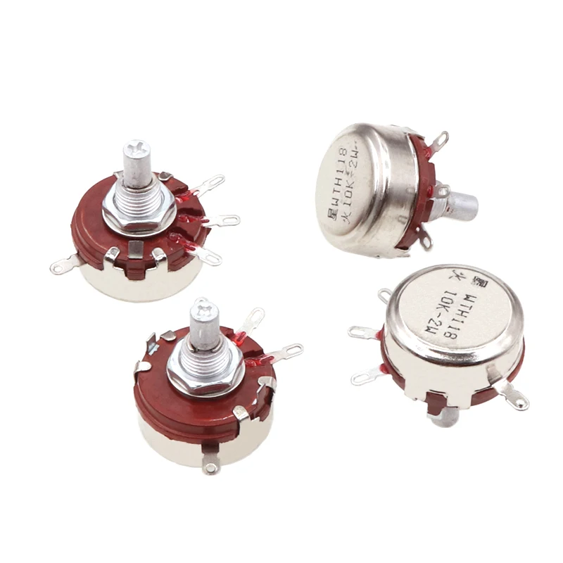 2Pcs WTH118 2W 1A 전위차계 1K 2.2K 4.7K 10K 22K 47K 100K 470K 1M 새로운 정통 가변 저항 VR 저항 100K Ohm