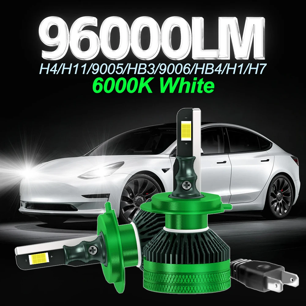 

2Pcs H4 H7 LED 96000LM Car Headlight Turbo Bulb H1 H11 Canbus 9005 HB3 9006 HB4 160W 6000K White Running Auto Fog HeadLamp