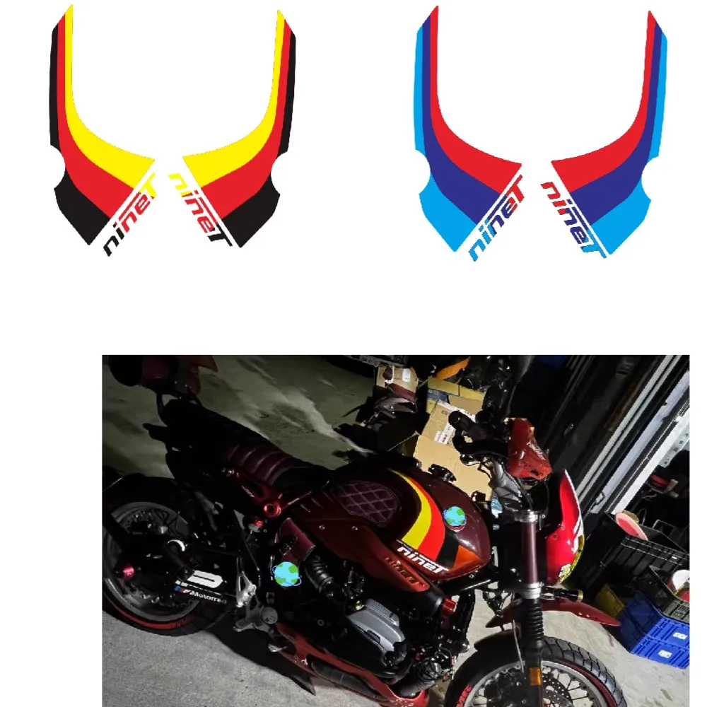 Motorcycle Side Protection Tank Pad Emblem Logo Decals Side Tank Pad Sticker For BMW Rninet Pure R9T R nine T 2014-2018