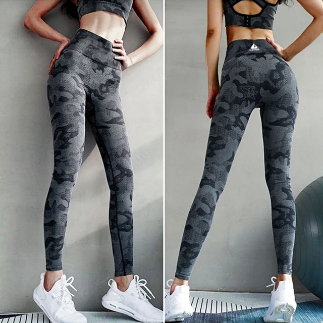 Camouflage Printed Yoga Workout Leggings For Women With Pockets High Waist  And Hips Thin Fitness Sports Yoga Pants Ropa Mujer - Leggings - AliExpress