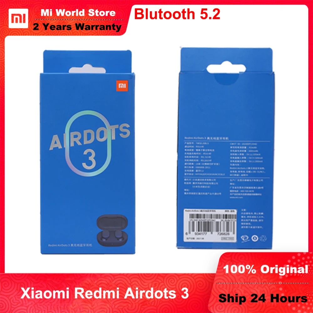 Xiaomi Redmi AirDots 3 Earphone Hybrid Vocalism Wireless Bluetooth 5.2 Mi True Wireless Earphones Headset Xiaomi Official Store studio microphone