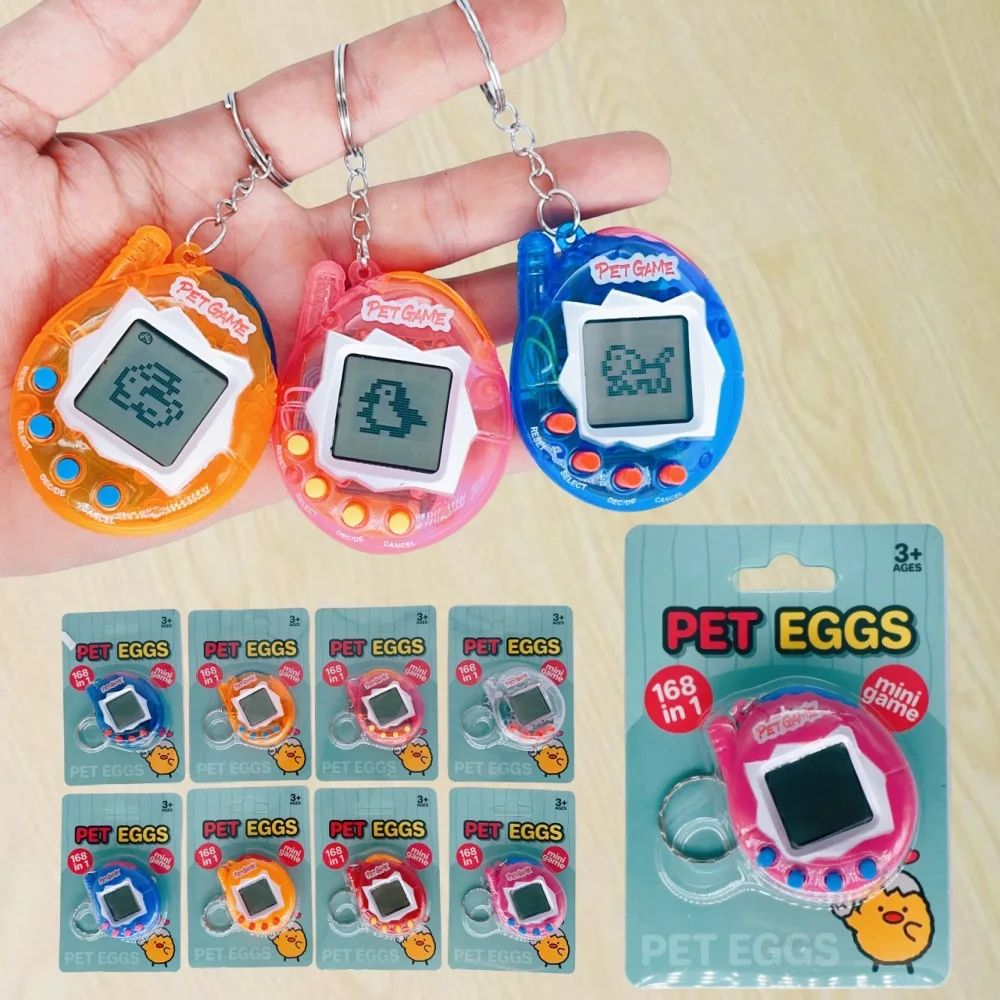Portable Retro Classic Macaron Colors toys pets Mini Handheld Game kids games electronics handheld brain game With Keychain
