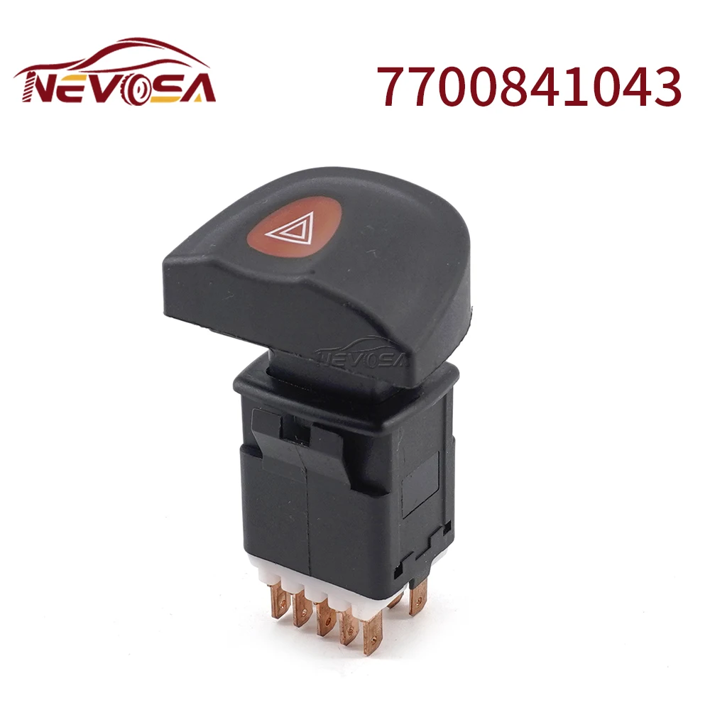 Per Renault Megane Scenic 1996-1999 7700841043 Spia Di Pericolo Pulsante Interruttore Flash Pericolo Doppia Lampada 9Pin