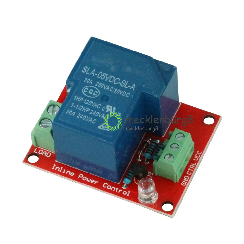 

DC 5V 30A High Power 1 Channel Relay Module With Optocoupler Isolation board High Low Level Trigger Relay for Arduino