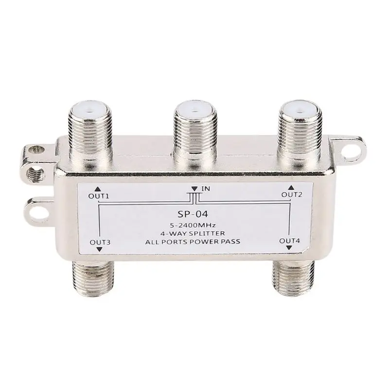 5-2400MHz 4 Way HD Digital Coax Cable Splitter, tv splitter