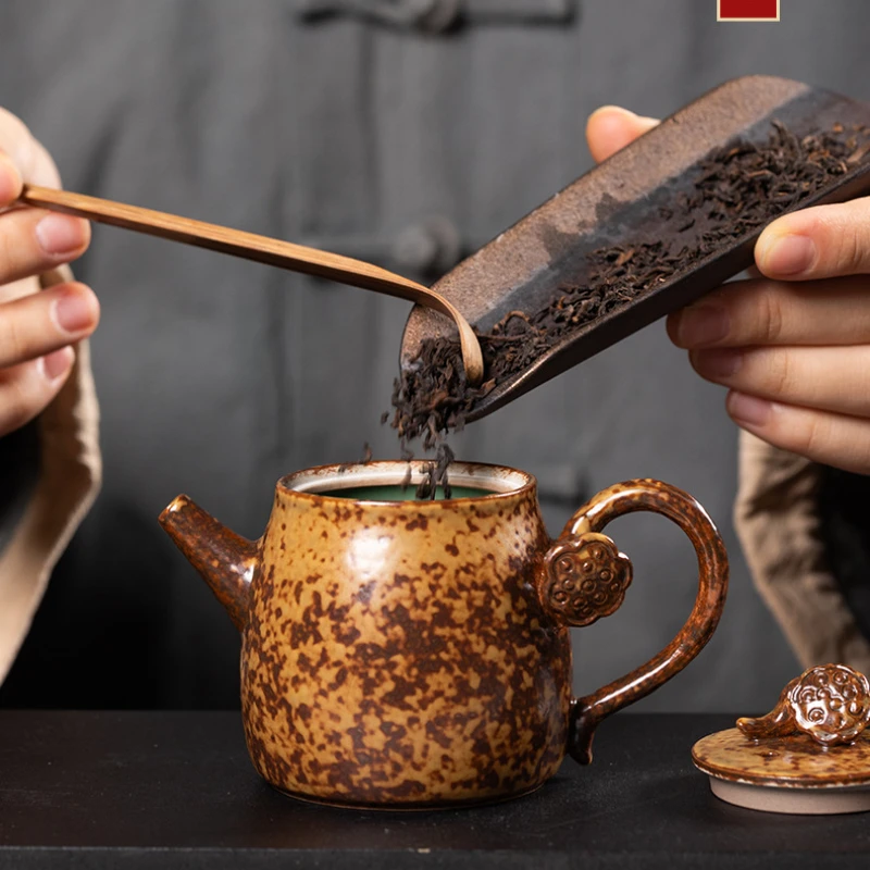 150ml Handmade Longquan Celadon Kiln Change Teapot Antique Tea Infuser Pot Tea Brewing Kettle with Strainer Drinkware Ornaments
