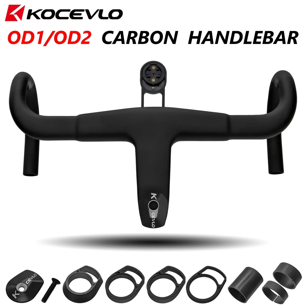 KOCEVLO H11 Carbon Road Handlebar With Stem 28.6 31.8mm Integrated Handlebar OD2 Road Bike Bar 390 400 420mm
