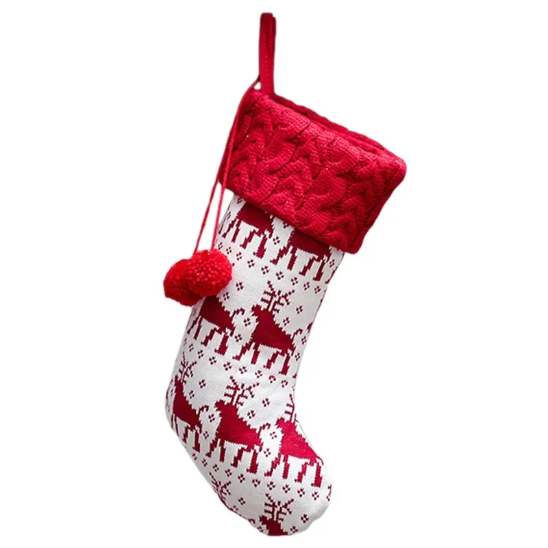 thumbnail image 1 of Bolsa de medias navideñas de Año Nuevo, regalo de Navidad, bolsa de dulces, decoraciones navideñas para el hogar, calcetín de punto, decoración para árbol de Navidad, 1 of 5