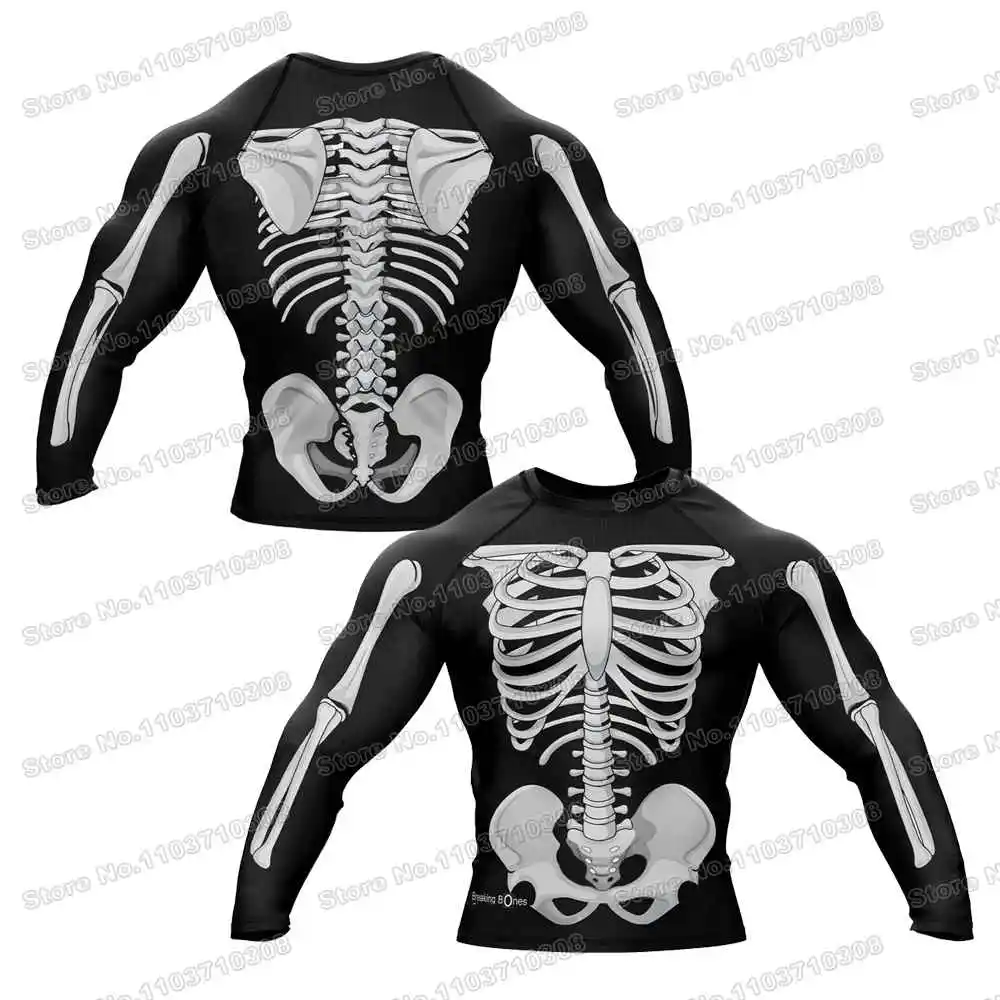 Bone Breaker Shirts Short Rash Guards Surfing Beach Trousers Swimwear Diving Gym Long sleeves MMA BJJ Men Jiu Jitsu Fitness Sets