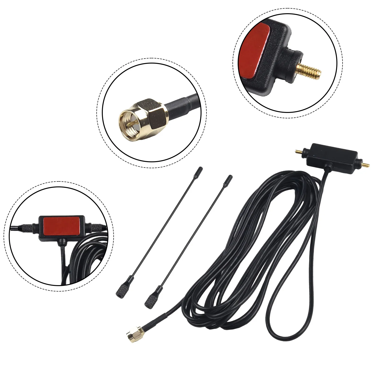 

Universal Car 300cm SMA Male Connector Plug Antenna Signal Boost 400MHZ-450MHZ 50Ω Antenna Cable Exterior Parts