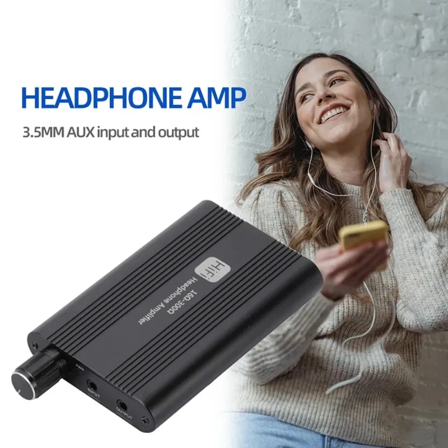 YIGETOHDE 16-300 ohm HiFi Headphone Earphone Amplifier 3.5mm Jack Aux Portable Adjustable Audio Amp Mobile Phone Music Player