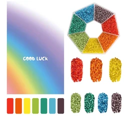 Vibrant Glass Seed Beads Collection for DIY Jewelry and Art Crafts (Rainbow 3)