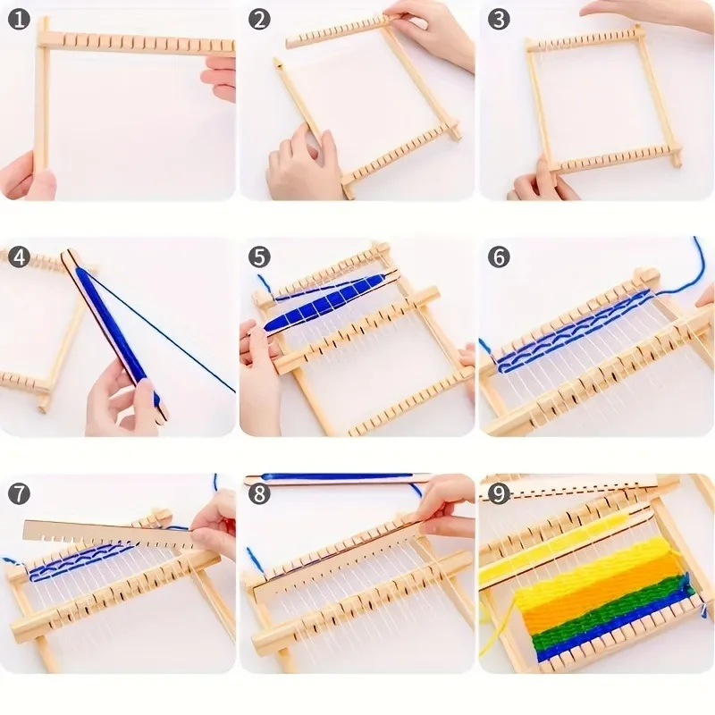 Wooden Weaving Loom Kit for DIY Hand-Knitted Tapestry Crafting