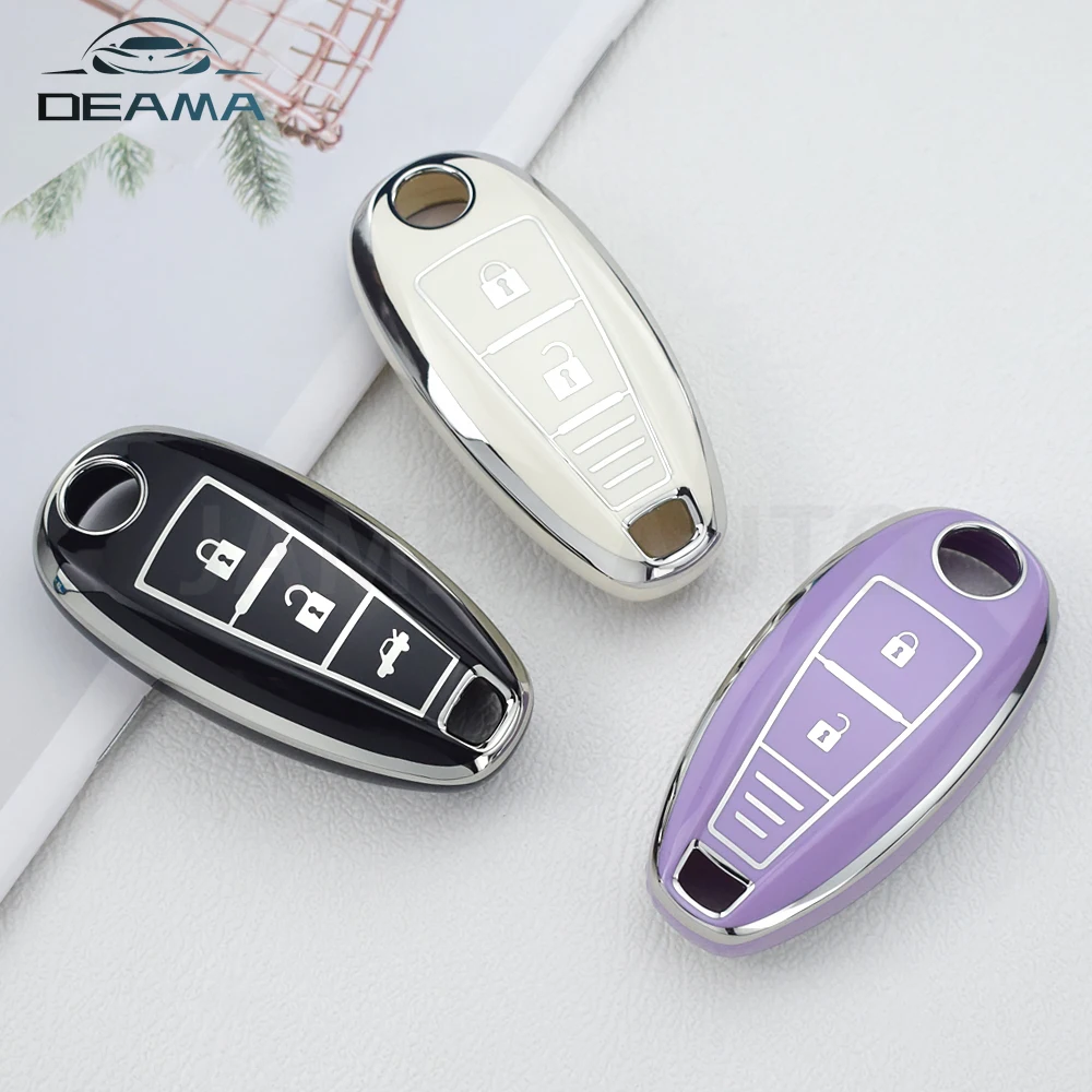 Tpu Silver Line Car Smart Key Cover Custodia Protettiva Per Suzuki Baleno Ertiga Ciaz Ignis Kizashi Swift Sx4 S-Cross Vitars