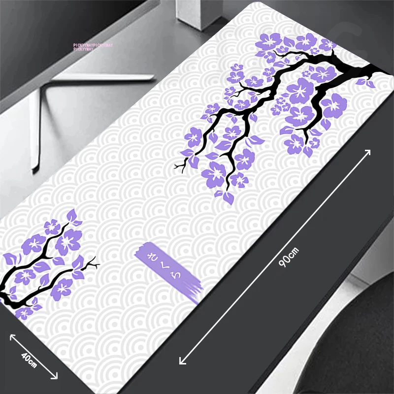 

Sakura Design Mouse Pads Gaming Mousepad Natural Rubber Gamer Mouse Mat Keyboard Mats Desk Pad Mousepads XL 90x40cm For Computer