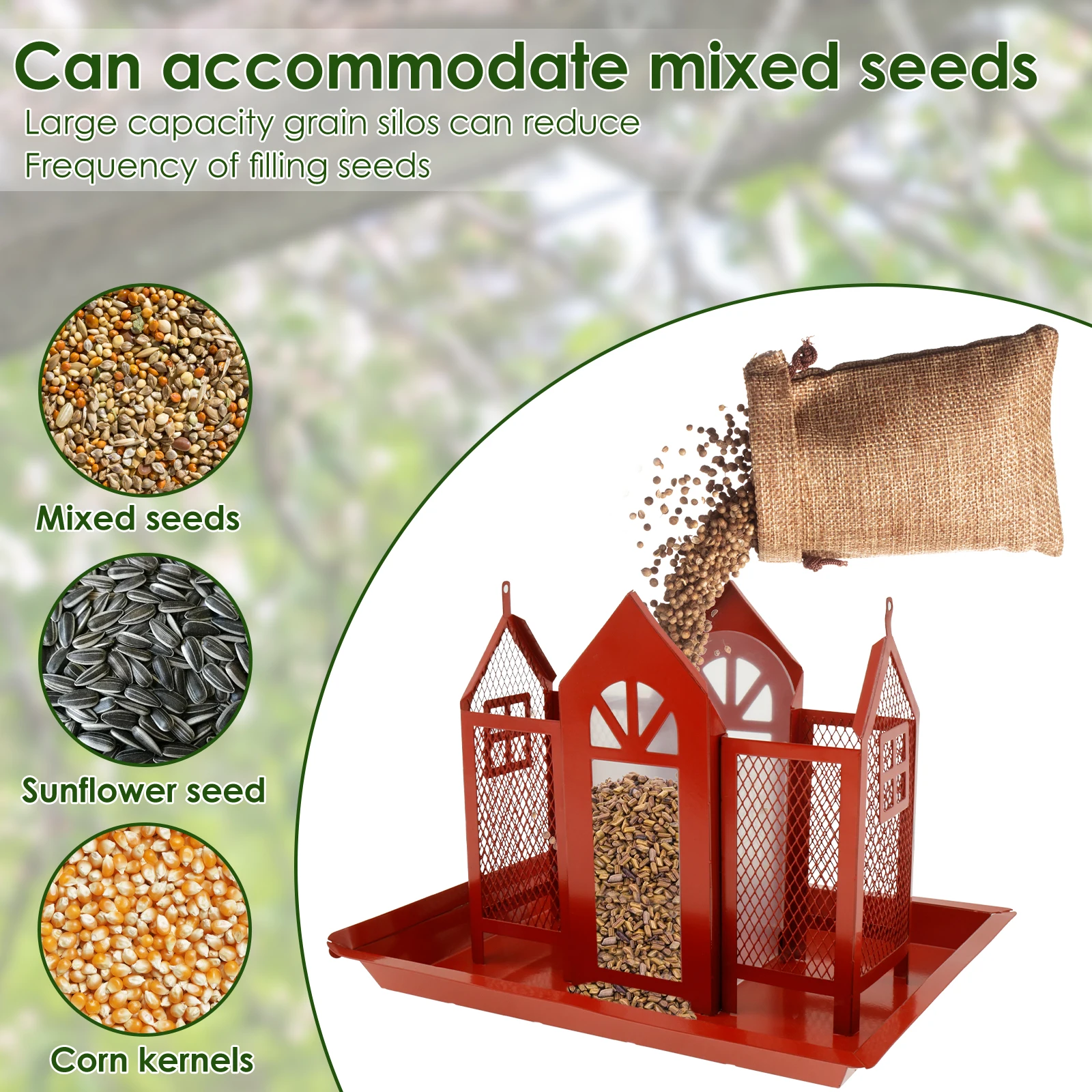 Waterproof Metal Bird Feeder for Garden Wildlife