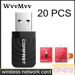 Carte réseau sans fil USB 3.0 5.8/2.4GHz double bande Mini USB 3.0 1300Mbps Ethernet, Dongle adaptateur récepteur, 20 pièces 