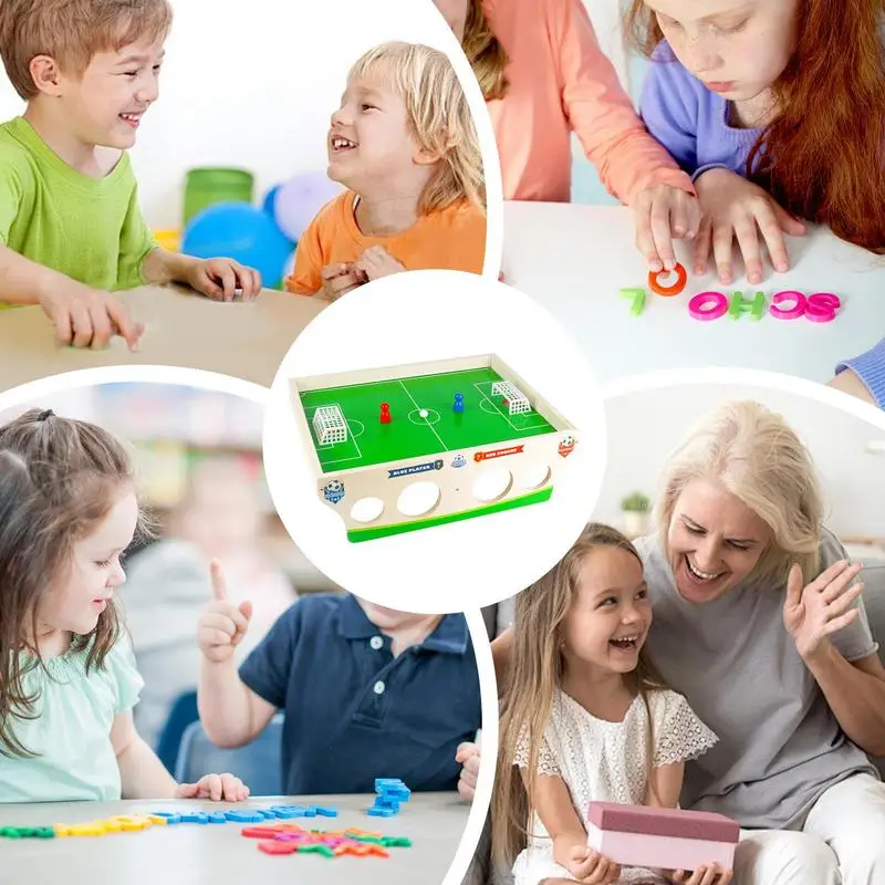 Soccer Table Game Magnetic Football Game Wooden Educational Soccer Toys Competition for Kids Boys Girls Preschool Learning