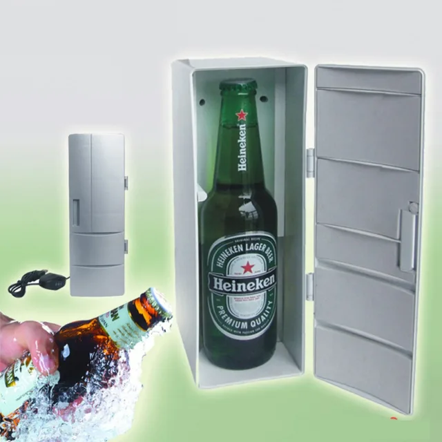 Mini usb fridge freezer cans drink beer cooler warmer travel refrigerator icebox car office use portable