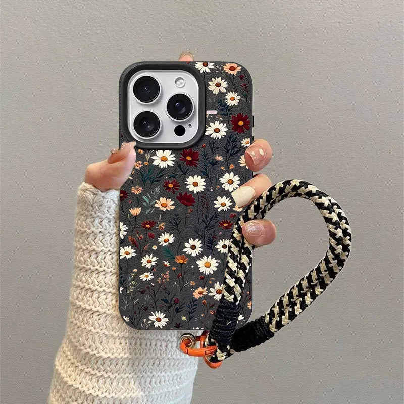 Floral Leopard Print Silicone PU Phone Case Cover