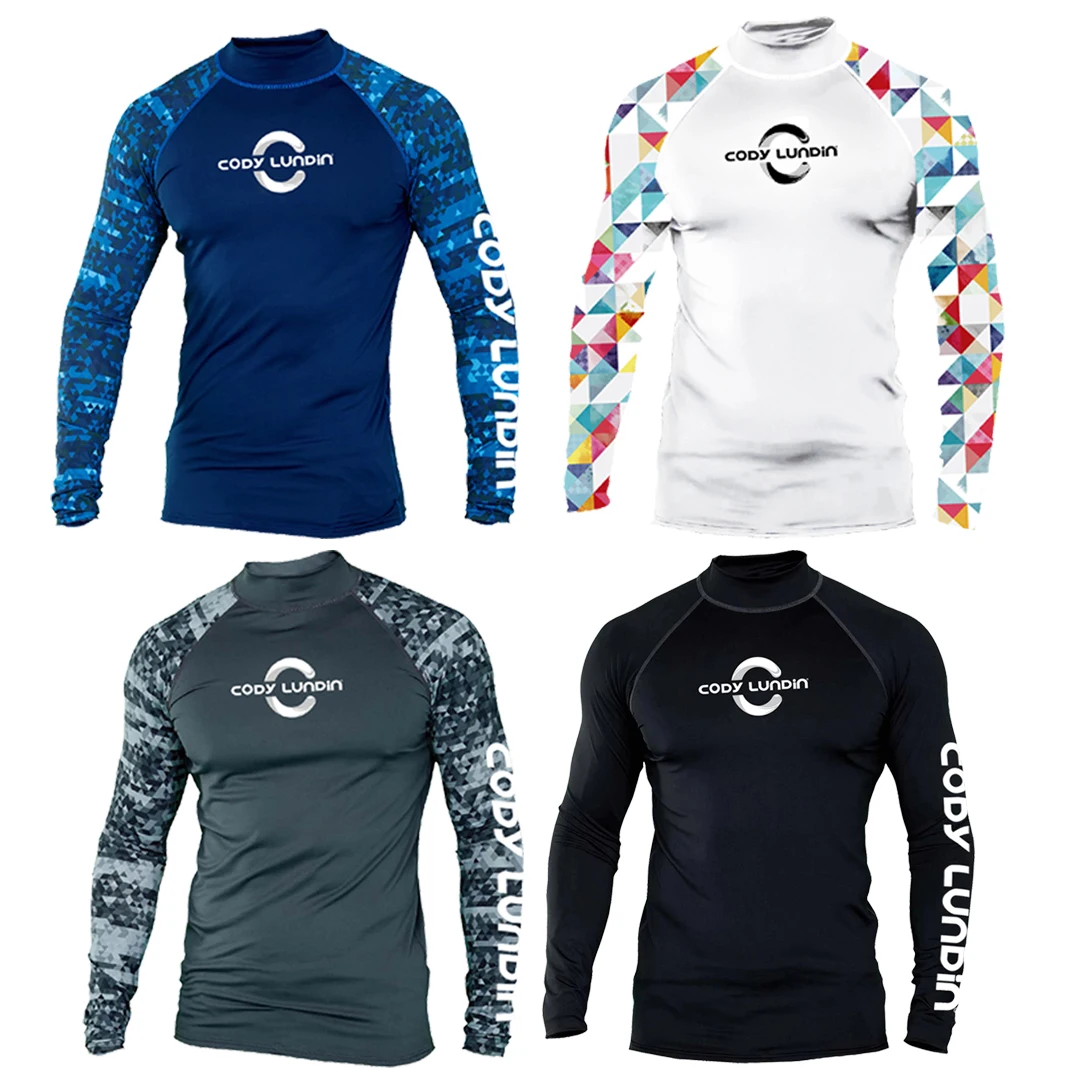 Rash Guard Long 🏊 Sleeve Swim Shirt for Men UPF 【CR2016】 50+