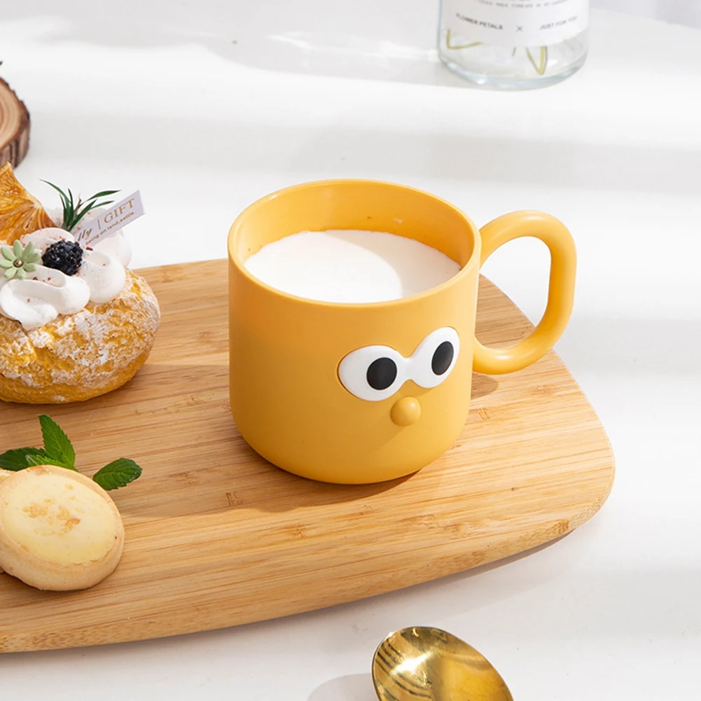 Cute Cartoon Big Eyes Water Cup Mug Home Plastic Water Cup with Handle  Coffee Cold Drink