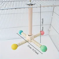 Rotating Bird Perch Stand with Bearing for Parrots - Durable Cork Material, Interactive Enrichment Play Toy for Cage Bird Toys 2