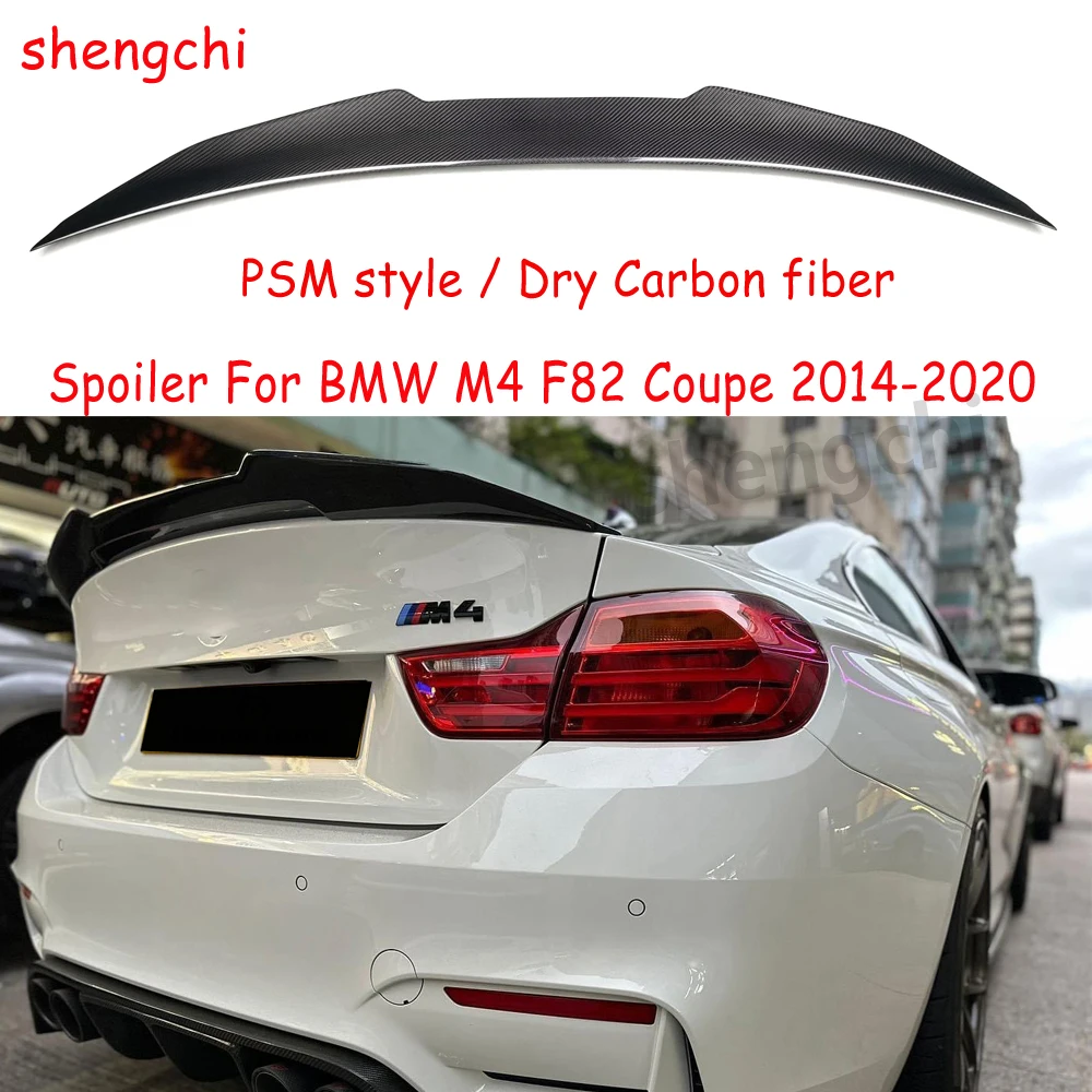 

M4 F82 PSM Style Dry Carbon Fiber Rear Trunk Spoiler Wing For BMW 4 Series M4 F82 2-door Coupe Car Accessories 2014-2020