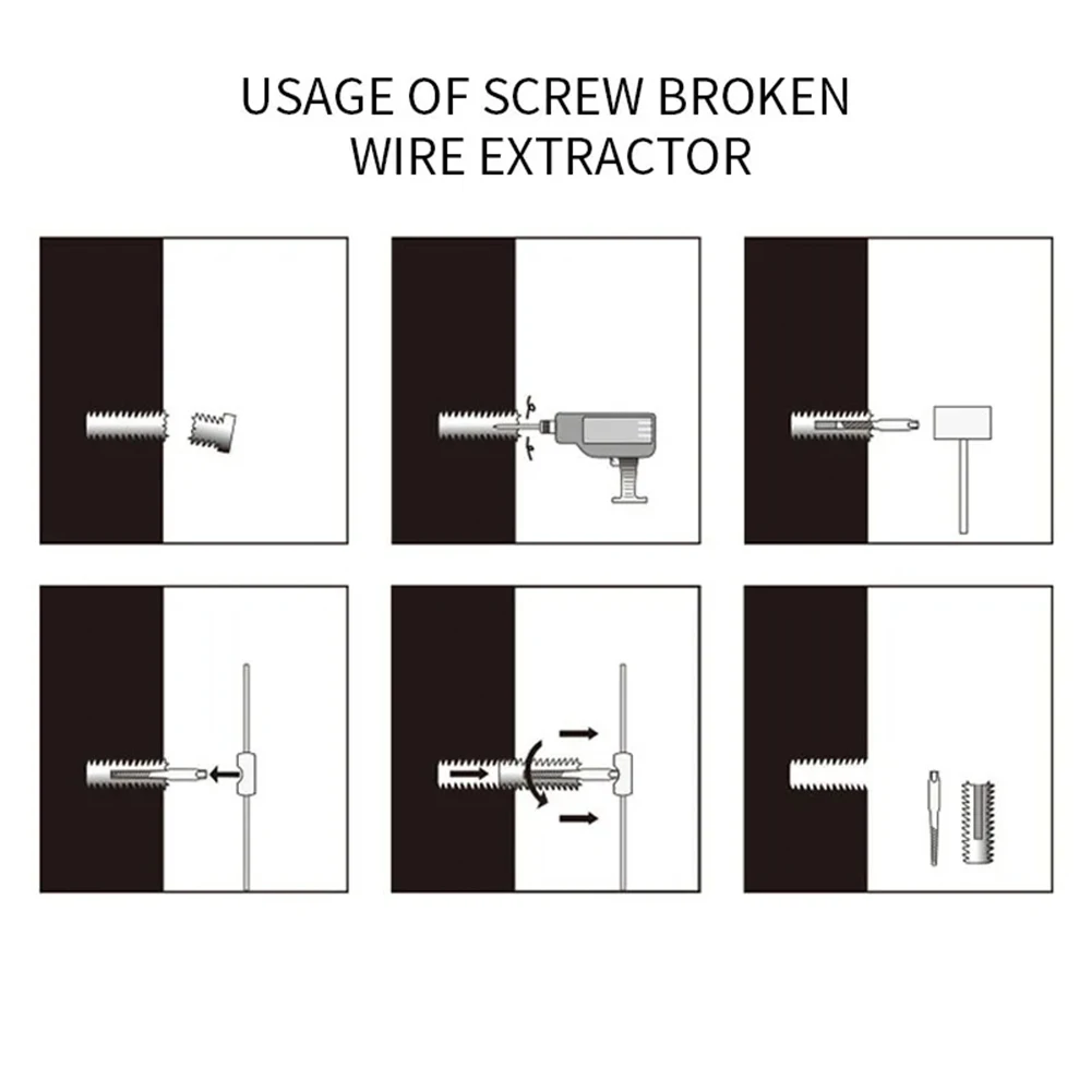 Screw Extractor Set 5/6Pcs Damaged Broken Screw Remover Extractor Drill Bits Steel Durable Easy Out Remover Tool Works on Wood and Machine Screws