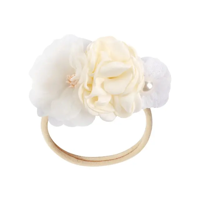 Floral Girls Headbands Newborn Baby Elastic Princess Hairbands Kids Pearl Flower Fresh Style Cute Hair Accessories Diademas 31