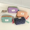1pc Vintage Plaid Cotton Cosmetic Bag Casual Style Lightweight with Random Print Design  Portable Travel Organizer Pouch 3