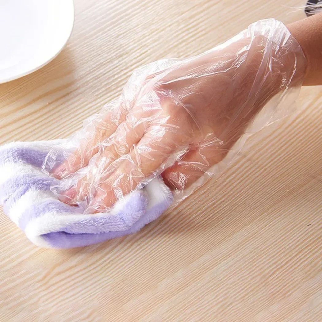 100pcs Disposable Gloves Multifuctional Plastic Gloves Transparent Eco-friendly Cleaning DIY Cooking Kitchen Accessories disposable gloves disposable nitrile gloves vinyl disposable gloves disposable plastic gloves