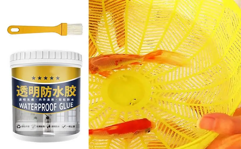 

Waterproof Coating Invisible Paste With Brush, Super Strong Anti Leakage Agent Adhesive Repair Glue for Home Roof Bathroom