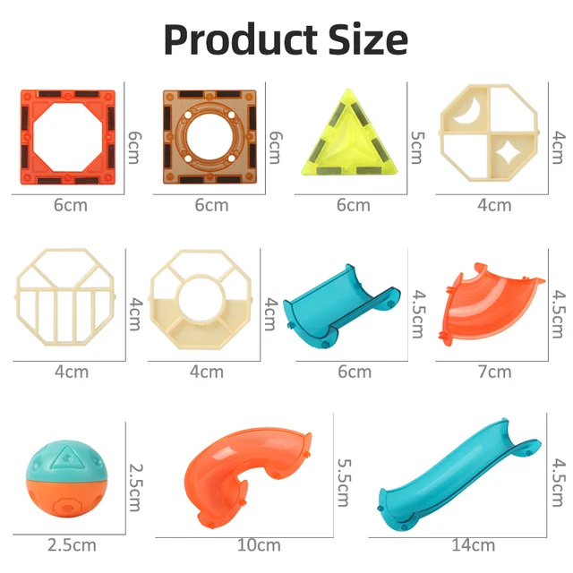 Magnetic Sheet Building Block Designer Magnet Maze Race Run Ball marble Track Funnel Slide Brick Education DIY Toys For Children 6
