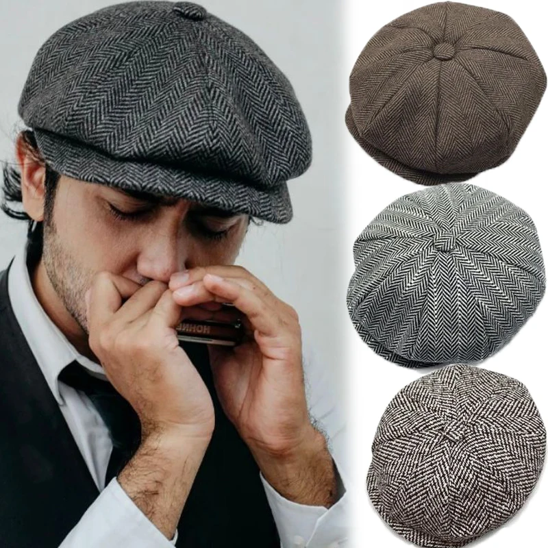 Vintage-Autumn-Newsboy-Hats-Men-Retro-Wild-British-Brim-Caps-Street ...
