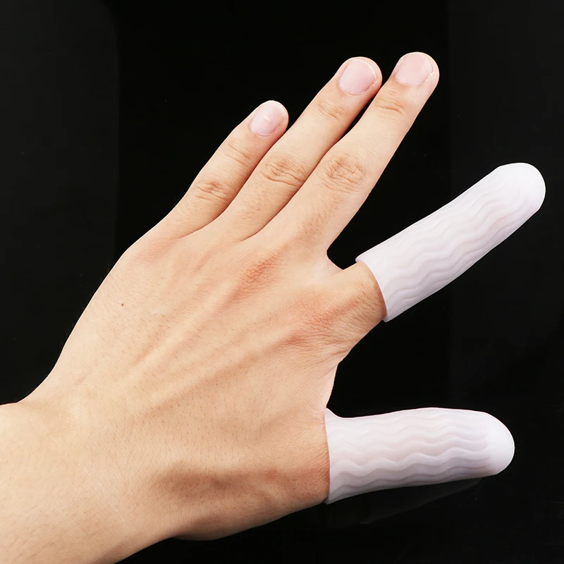 1 pair Silicone Gel Tube Hand Bandage Finger Protector Anti-cut Heat Resistant Finger Sleeves Cooking Kitchen Tools finger guard,finger protector