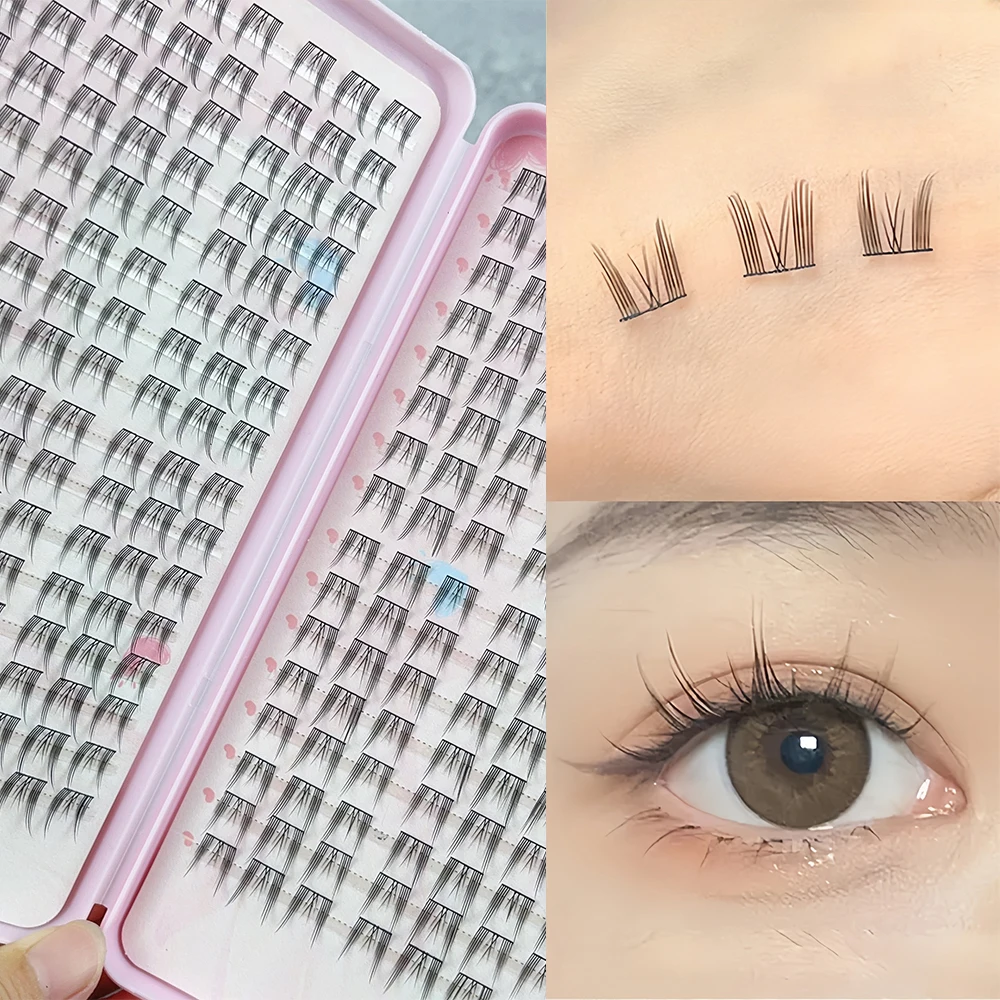 288 رموش كبيرة مع رموش مدببة على شكل عين القطة C-Curl 10-14 مم طبيعية وخفيفة دون وامضة للتكبير