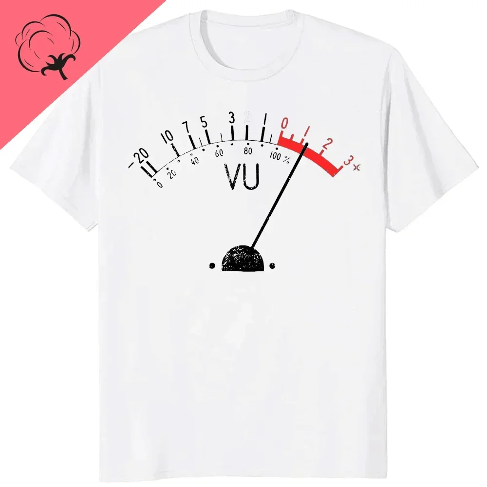 Vintage VU Meter Sound Engineer Graphic Cotton T-Shirt