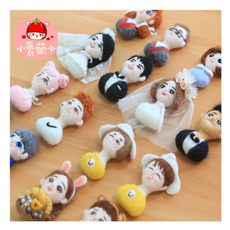 

Cartoon characterswool needlepoint kit wool felt needle felting decoration craft needlecraft DIY handmade