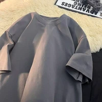 Summer 100% Pure Cotton Men's and Women's Casual Sports Loose Soft Short-sleeved O-neck Comfortable and Breathable T-shirt - Image 4