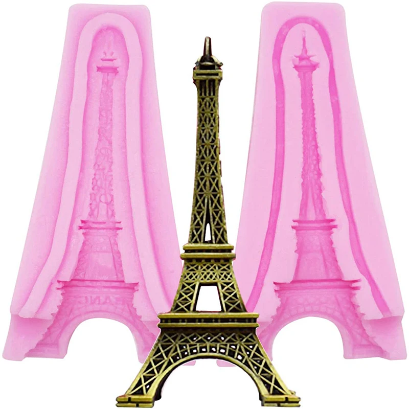 Paris Eiffel Tower Silicone Mold, 3D Chocolate Fondant Mold for DIY Cake Decorating, Mini Soap Resin Polymer Clay Mould